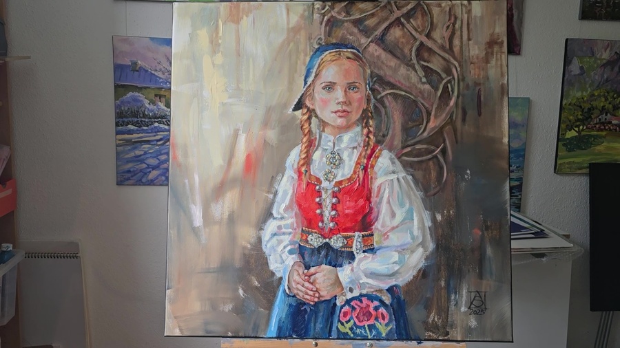 Работа над картиной Наследница викингов