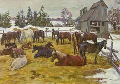 Лошади. Пасмурно